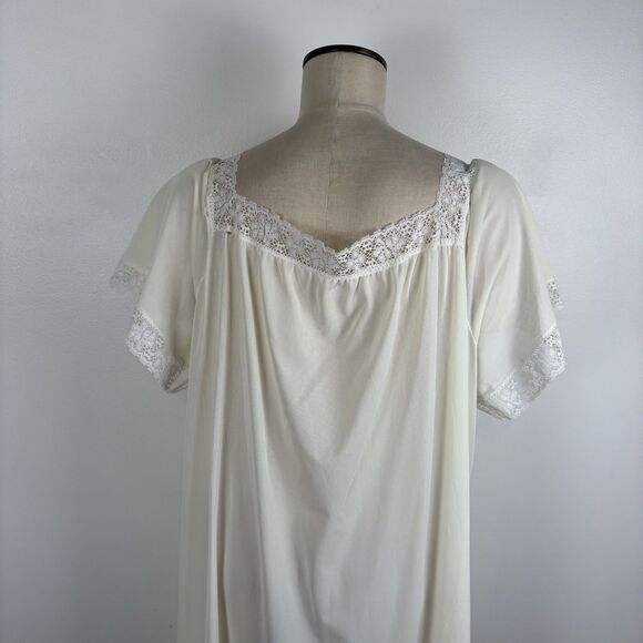 VTG 70's Figurfit NIght Gown Slip Maxi Long Lace Trim Flaw Size 2X - Picture 10 of 10